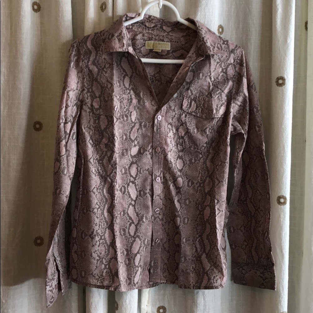 Michael Kors snake print women’s button down shirt